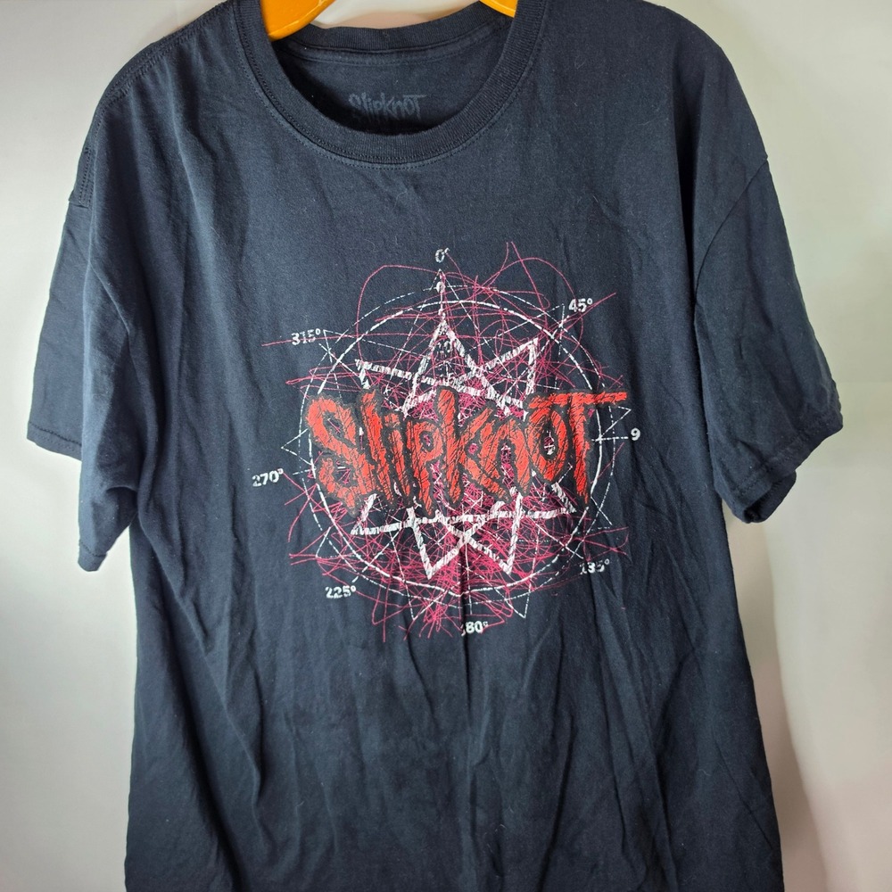 Slipknot Band Shirt Black Graphic Tee Short Sleeve Heavy Metal Men XL